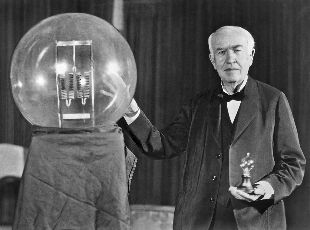 Thomas Edison and his big light bulb